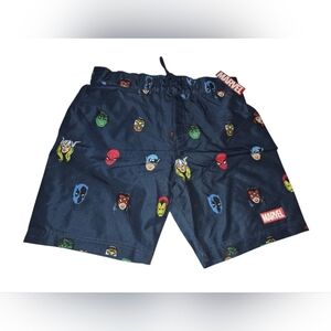 Marvel Men's Blue Superhero Print Shorts